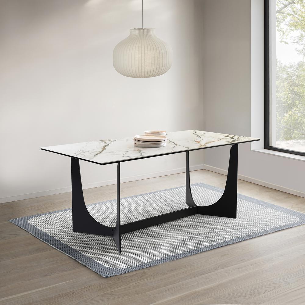 Esme Dining Table in Stone and Metal. Picture 8