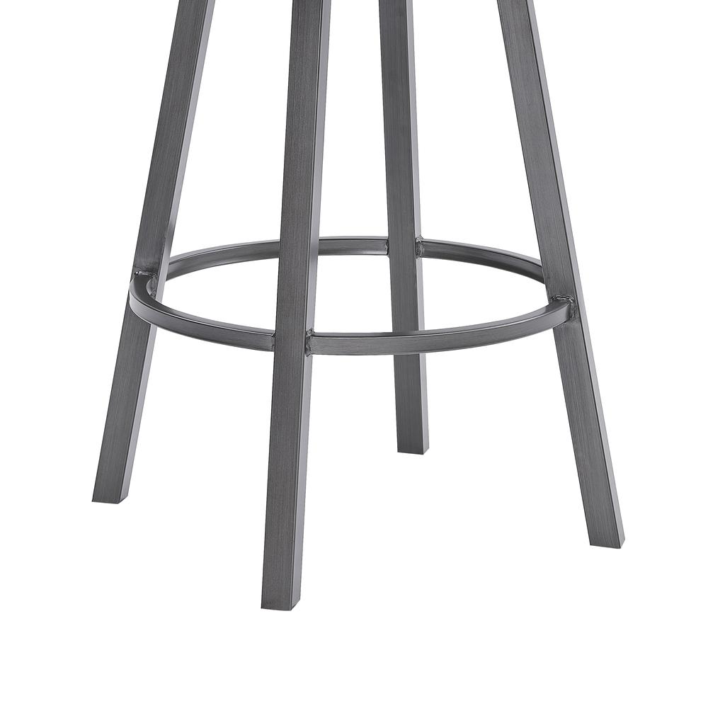 Fargo 26" Counter Height Metal Barstool in Mineral Finish with Black Faux Leather. Picture 4
