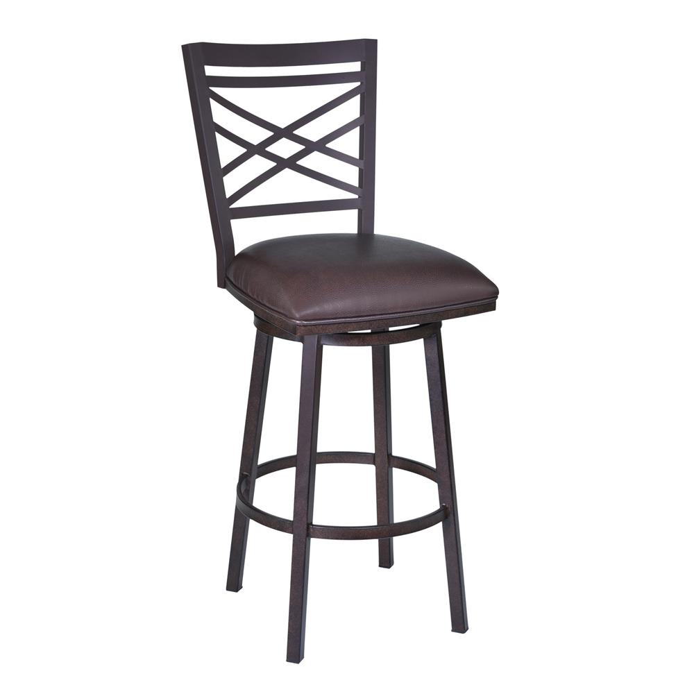 Fargo 30" Barstool in Auburn Bay finish with Brown Pu upholstery. Picture 1