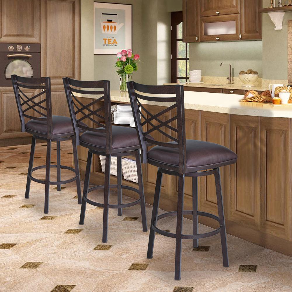 Fargo 30" Barstool in Auburn Bay finish with Brown Pu upholstery. Picture 5