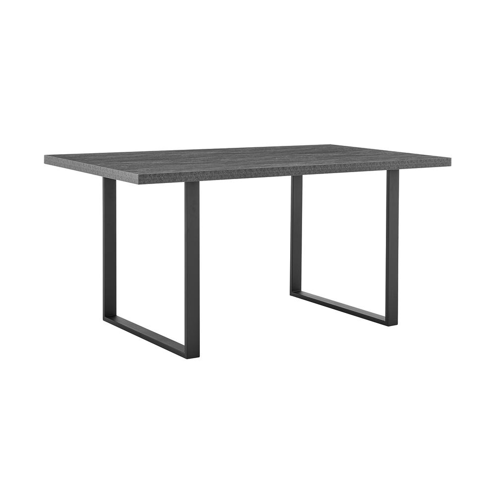 Fenton Dining Table with Charcoal Top and Black Base. Picture 1
