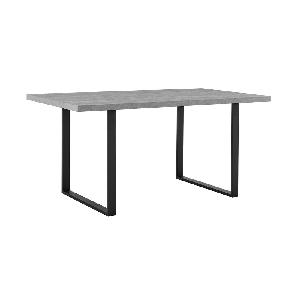 Fenton Dining Table with Gray Top and Black Base. Picture 1