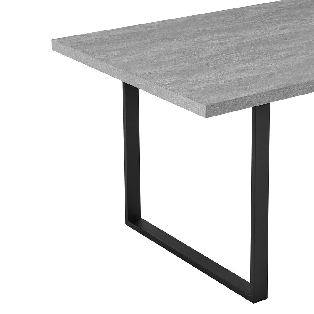 Fenton Dining Table with Gray Top and Black Base. Picture 2