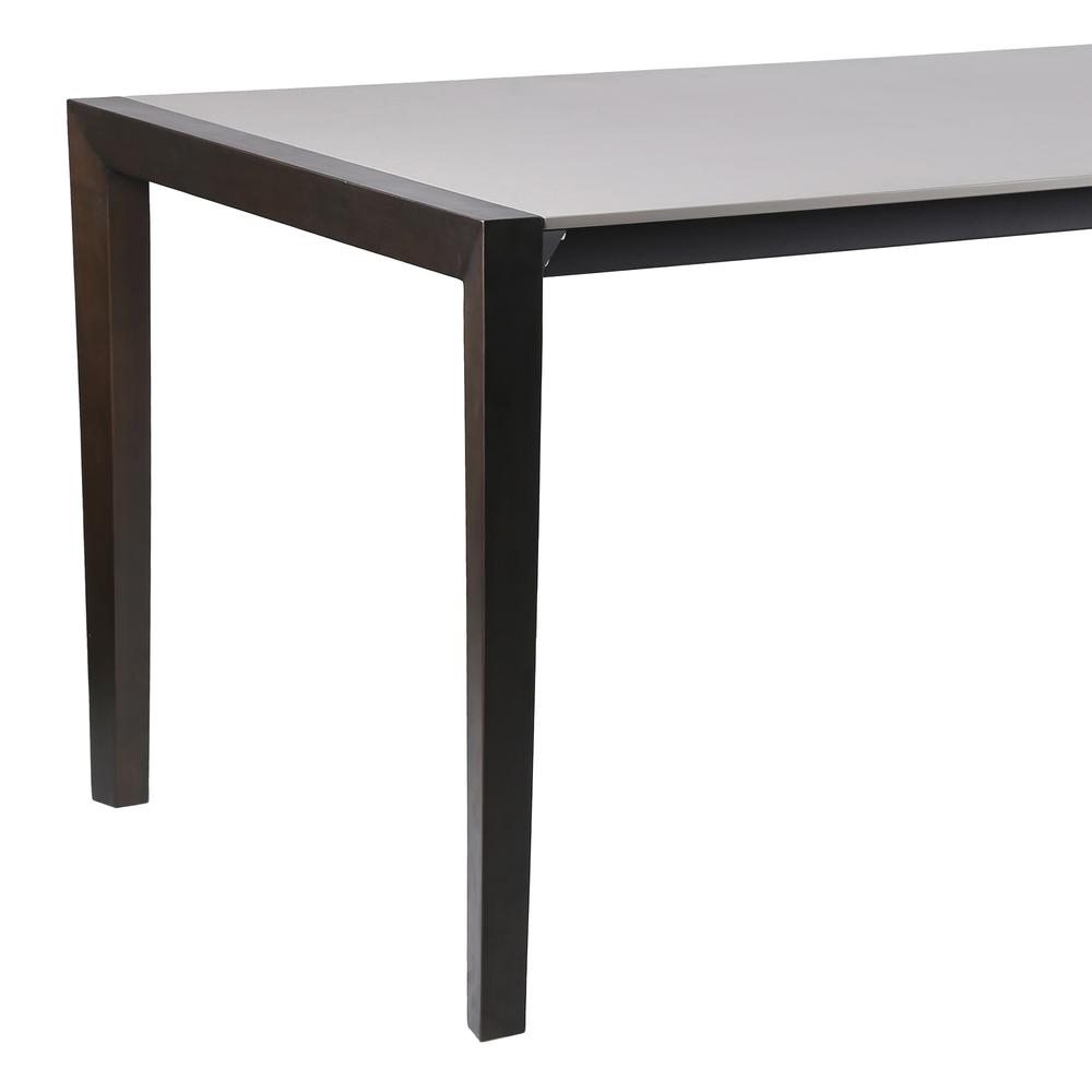 Fineline Indoor Outdoor 80" Rectangle Dining Table in Dark Eucalyptus Wood and Super Stone. Picture 1