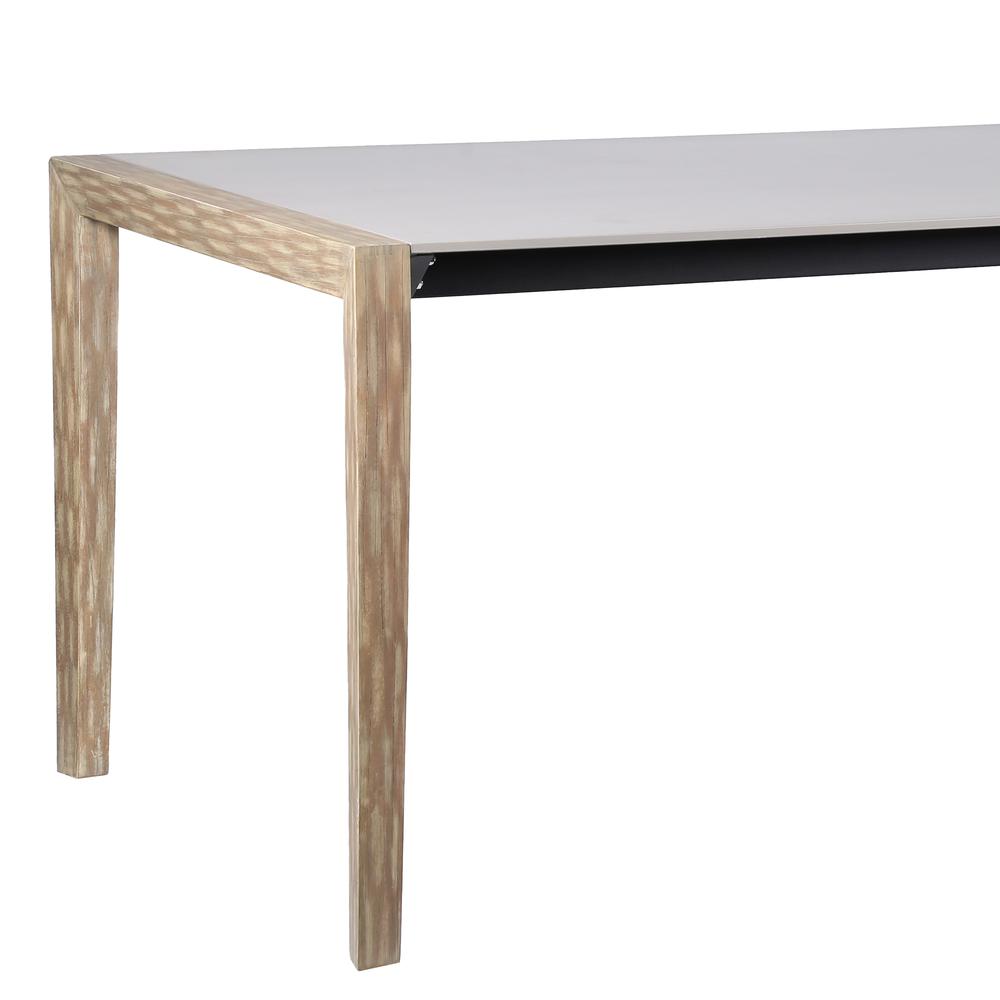 Fineline Indoor Outdoor 80" Rectangle Dining Table in Light Eucalyptus Wood and Super Stone. Picture 1