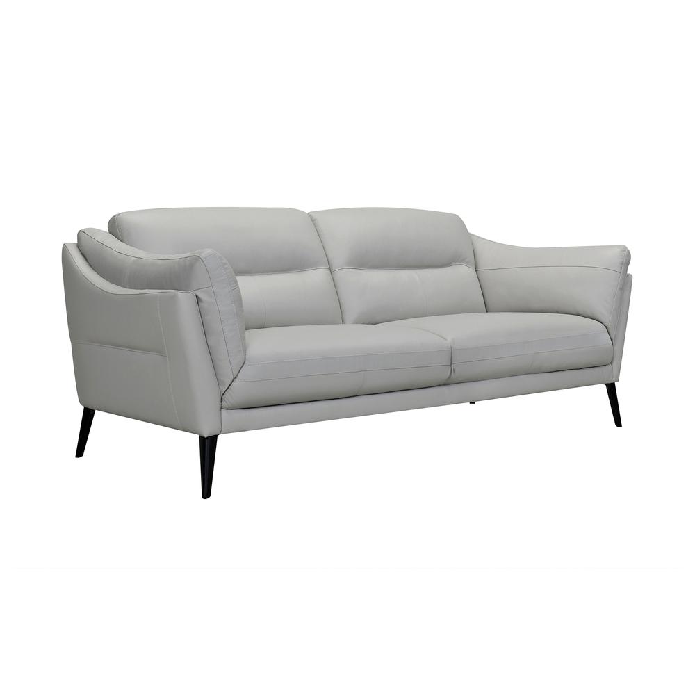 Franz 87" Modern Leather Sofa
, Dove Grey. Picture 1