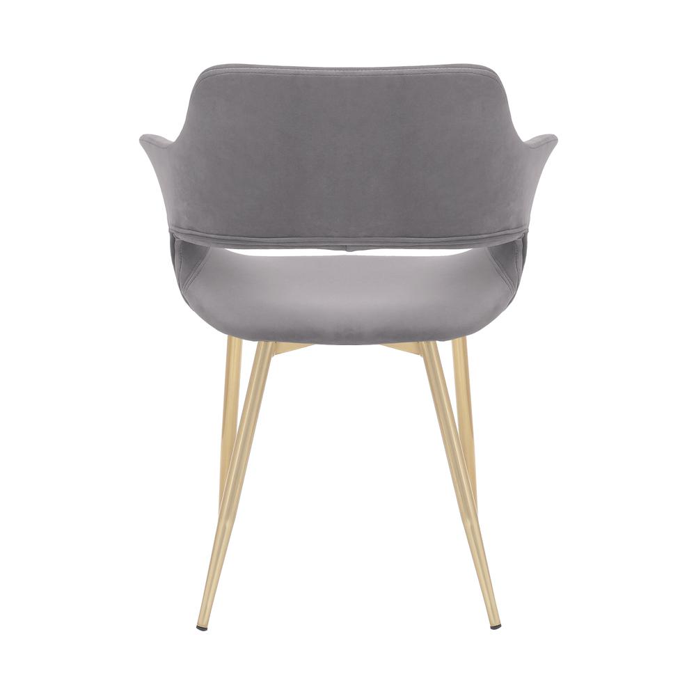 Gigi Grey Velvet Dining Room Chair with Gold Metal Legs. Picture 6
