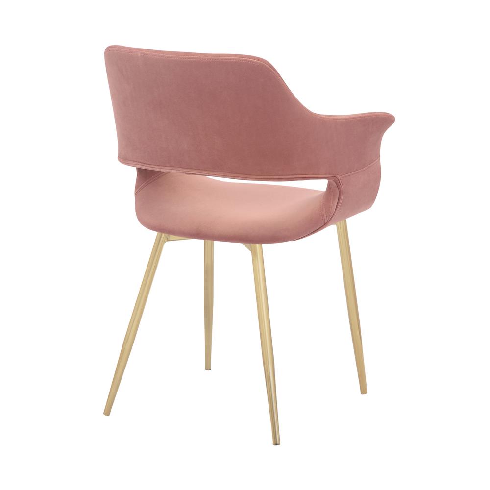 Gigi Pink Velvet Dining Room Chair with Gold Metal Legs. Picture 5