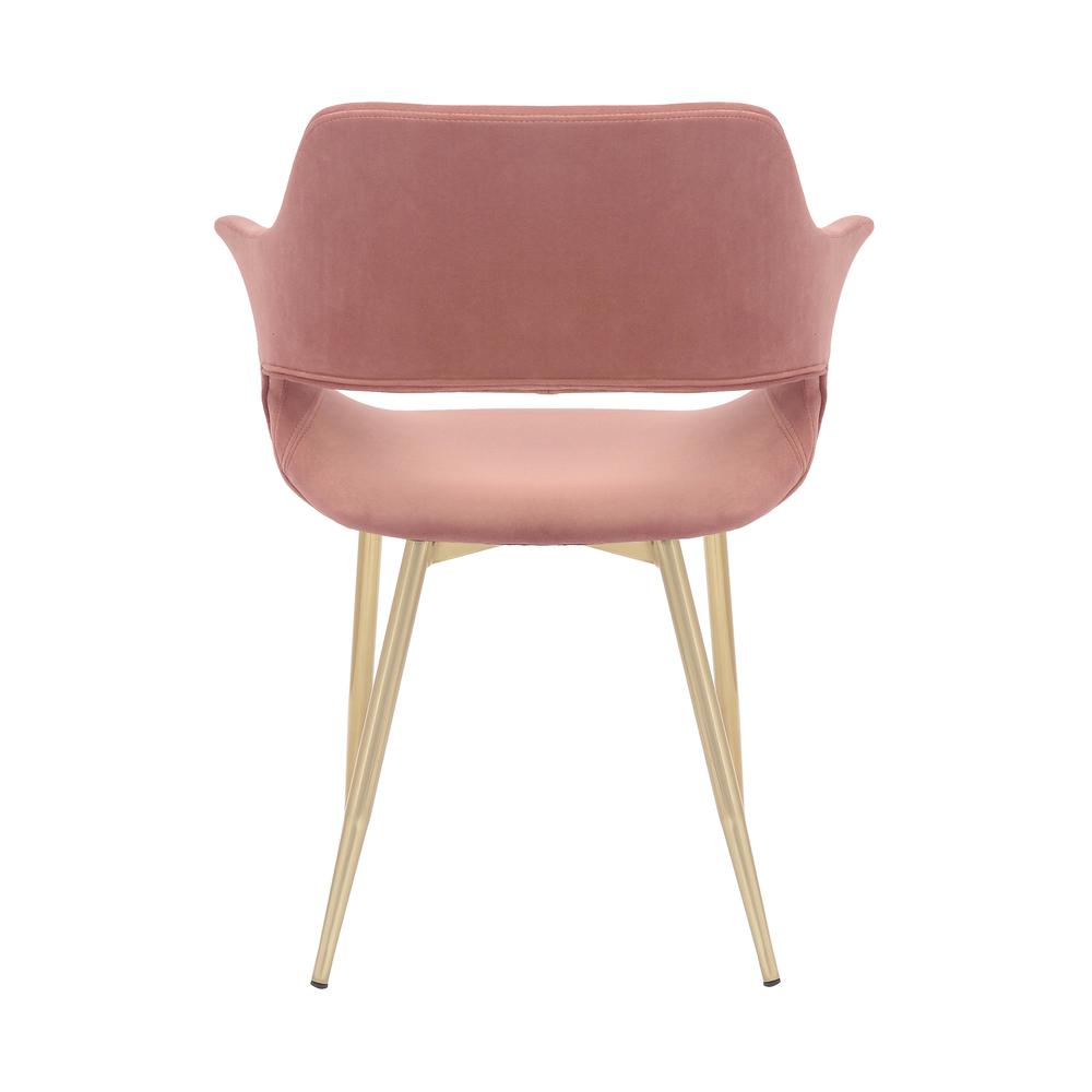 Gigi Pink Velvet Dining Room Chair with Gold Metal Legs. Picture 6