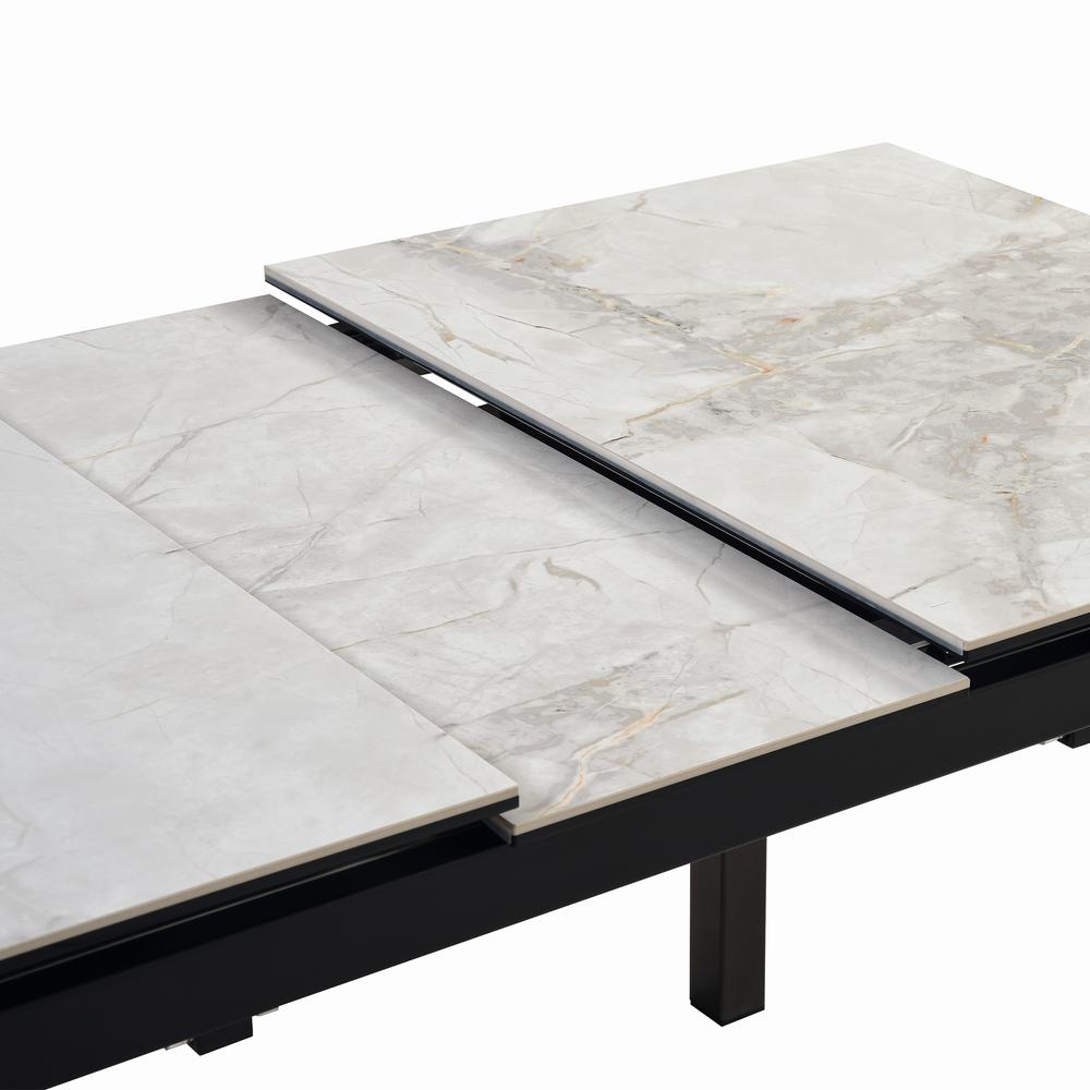 Giana Extendable Dining Table in Stone and Metal. Picture 6