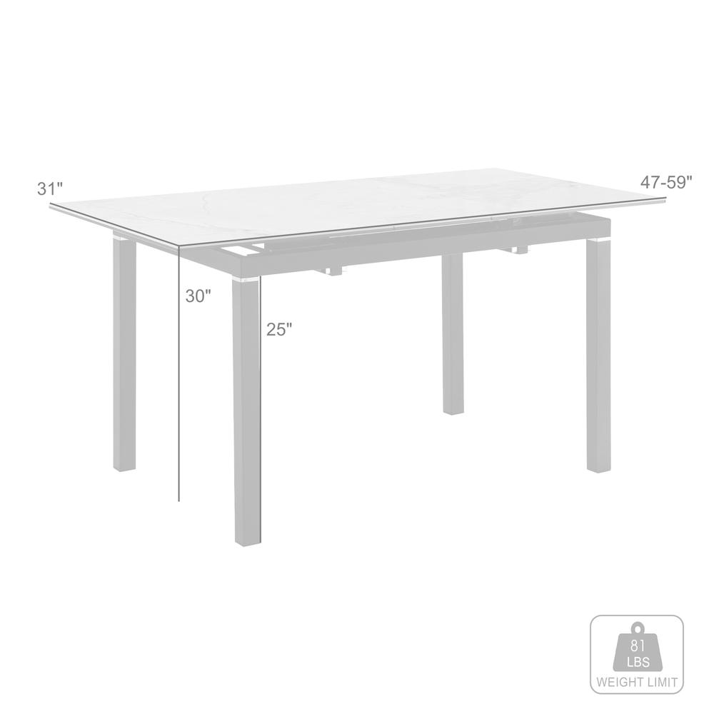 Giana Extendable Dining Table in Stone and Metal. Picture 9
