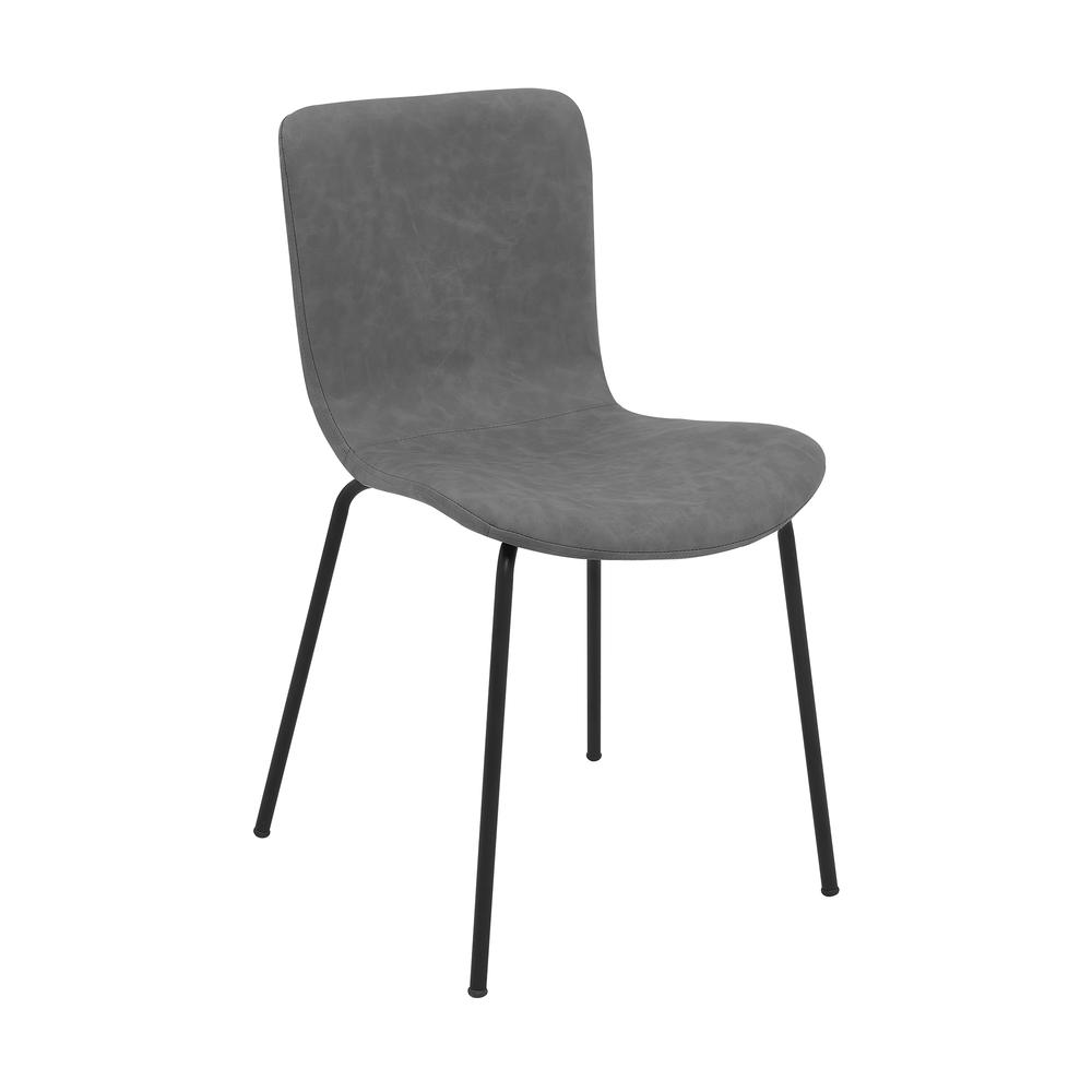 Gillian Modern Light Grey Fabric and Metal Dining Room Chairs - Set of 2. Picture 2