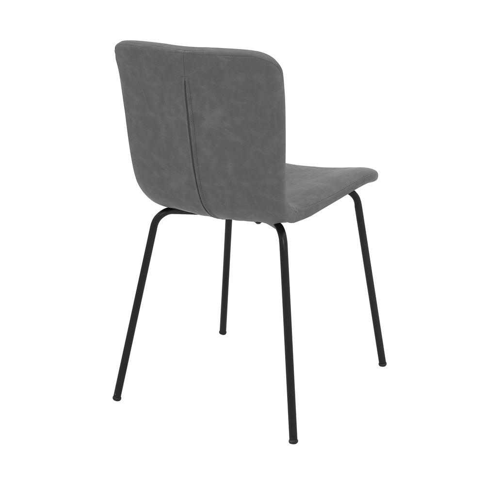 Gillian Modern Light Grey Fabric and Metal Dining Room Chairs - Set of 2. Picture 4