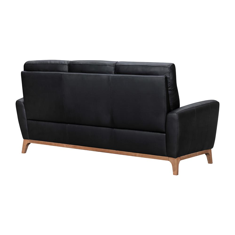 Greyson 83" Black Leather Sofa. Picture 3