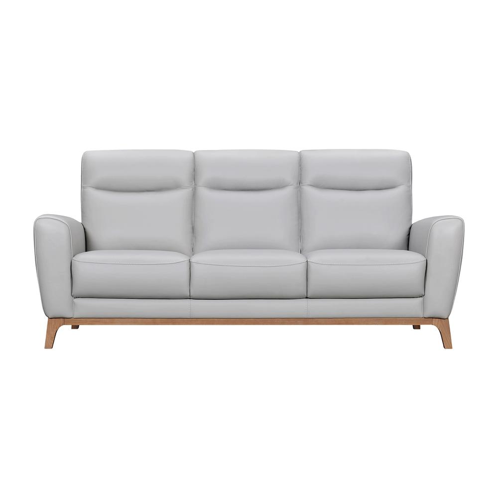 Greyson 83" Dove Gray Leather Sofa. Picture 1