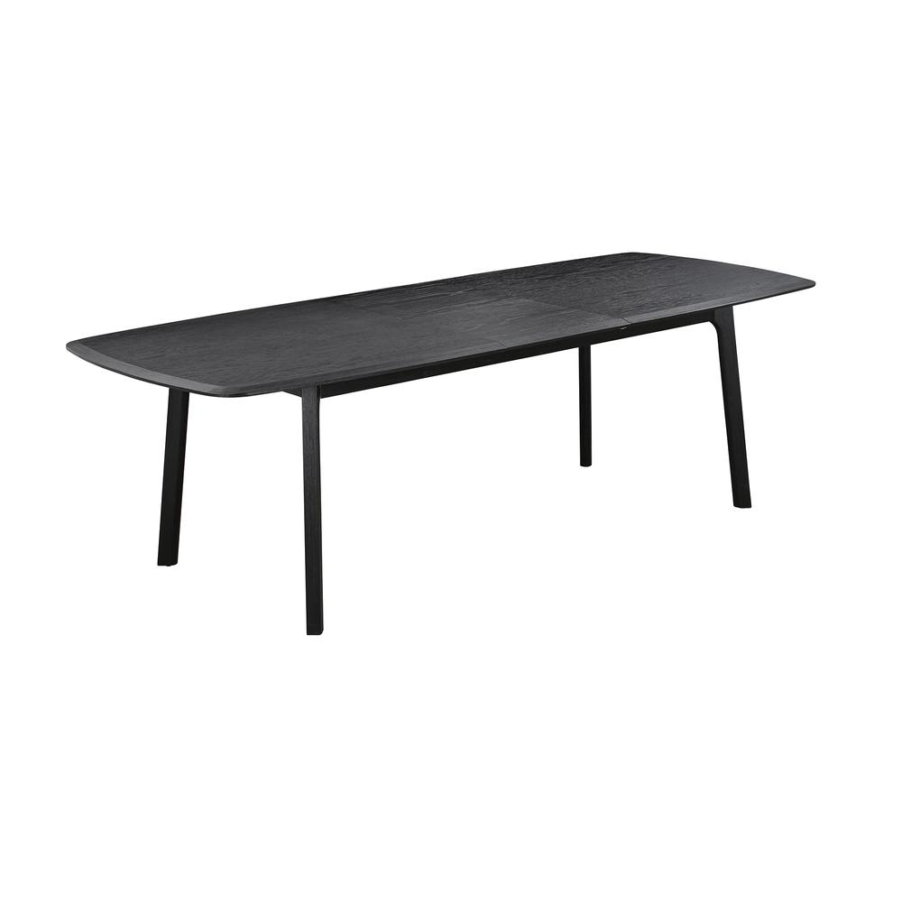 Holland Extendable Rectangle 98" Dining Table in Black Brushed Oak. Picture 1
