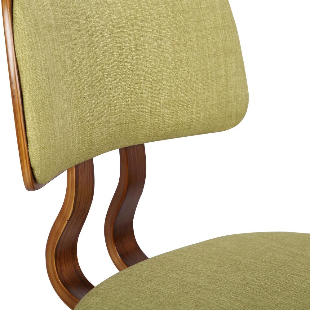 Mid-Century Dining Chair in Walnut Wood and Green Fabric. Picture 6