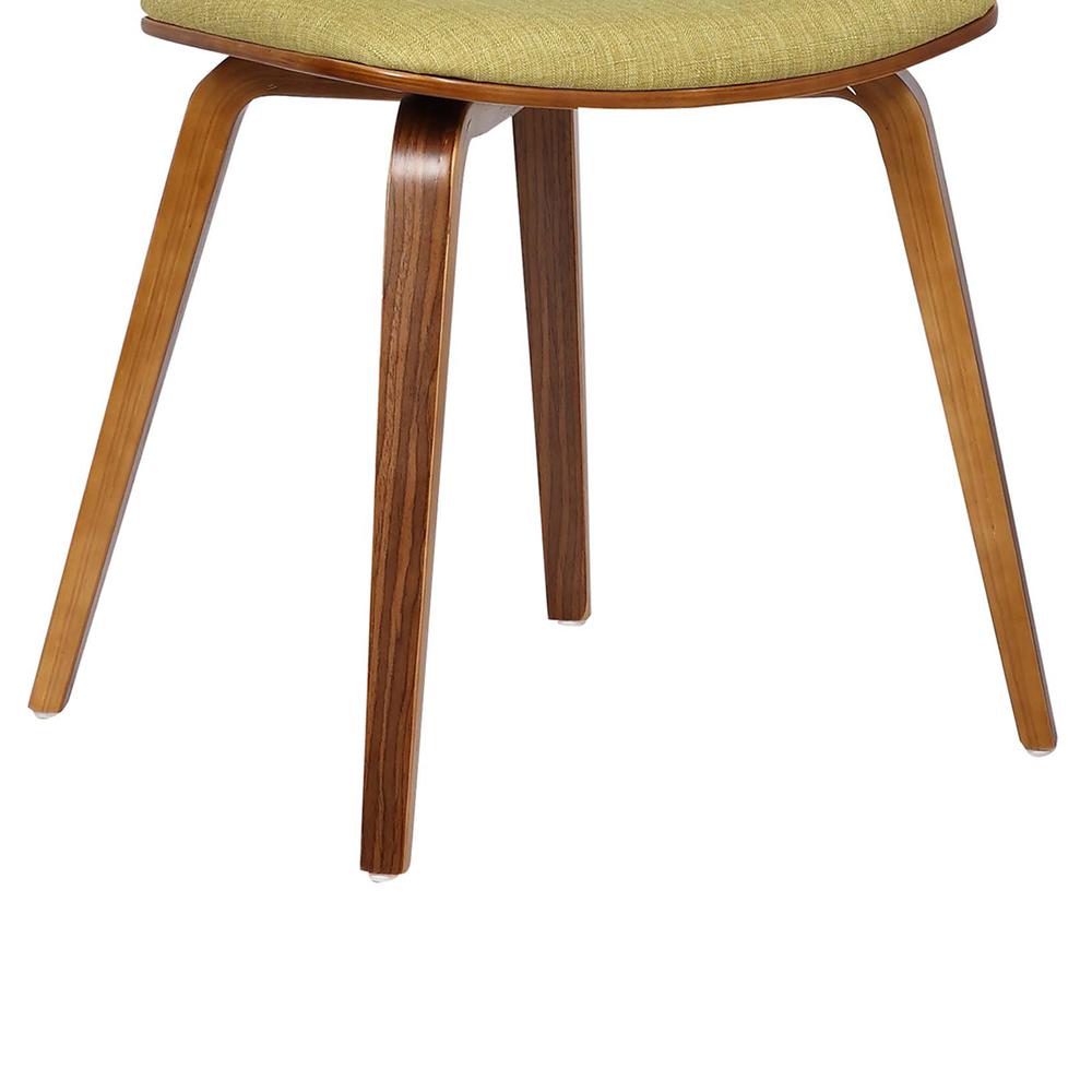 Mid-Century Dining Chair in Walnut Wood and Green Fabric. Picture 7