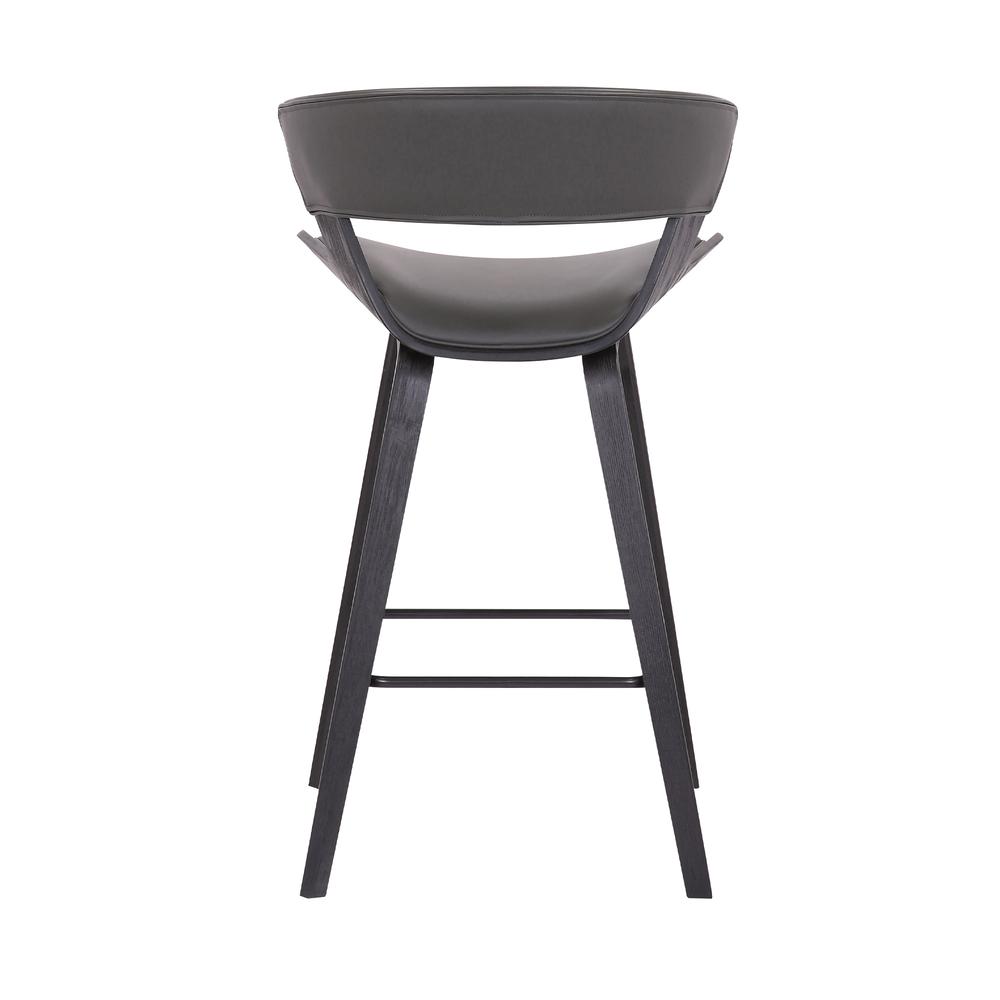 Jagger Modern 26" Wood and Faux Leather Counter Height Bar Stool, BLACK. Picture 4