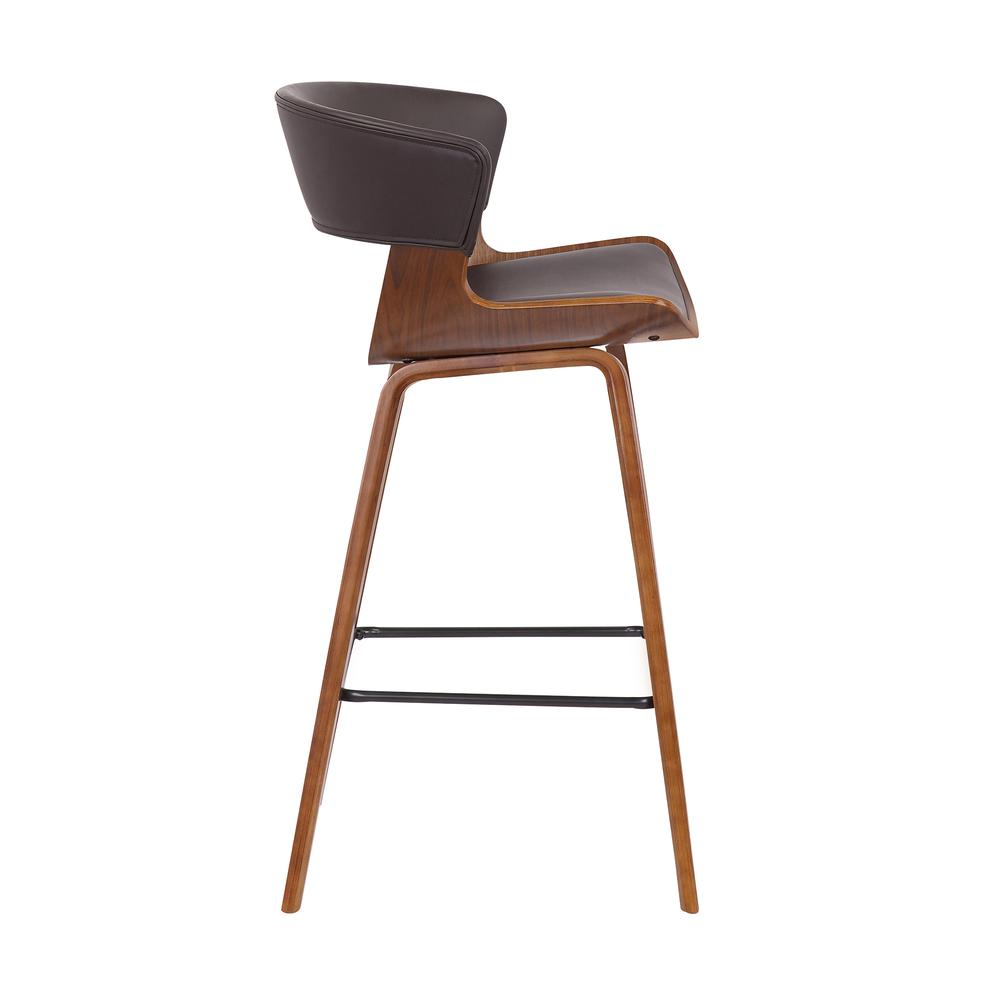 Jagger Modern 26" Wood and Faux Leather Counter Height Bar Stool in WALNUT. Picture 2