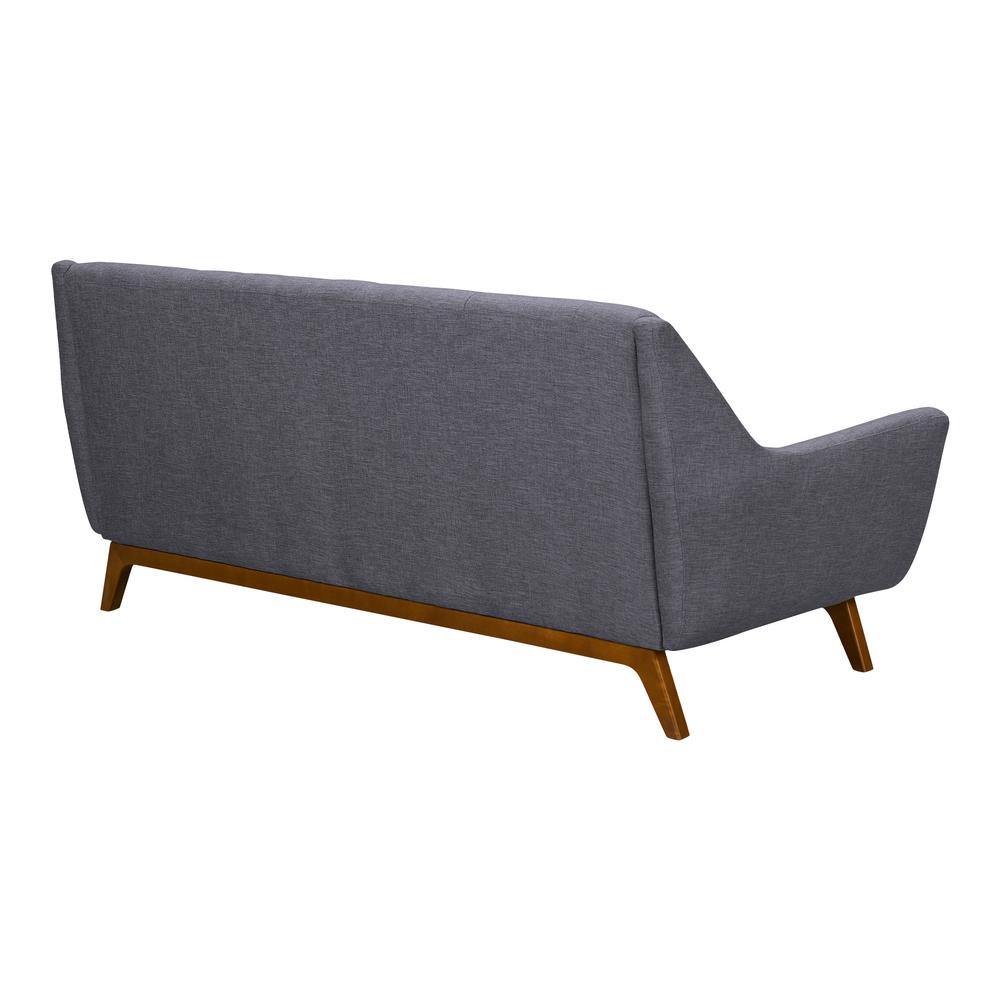Janson Mid-Century Sofa in Champagne Wood Finish and Dark Grey Fabric. Picture 3