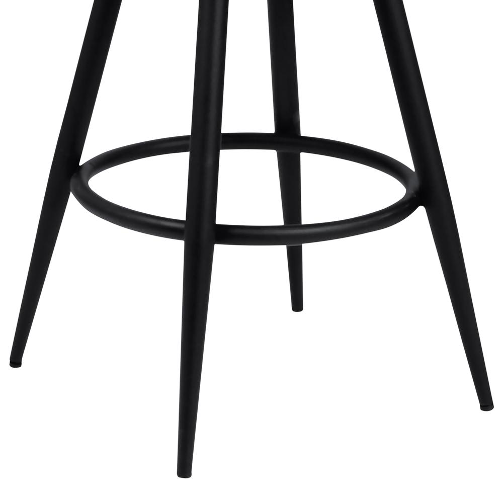 30" Bar Height Barstool in a Black Powder Coated Finish and Vintage Coffee Faux Leather. Picture 5