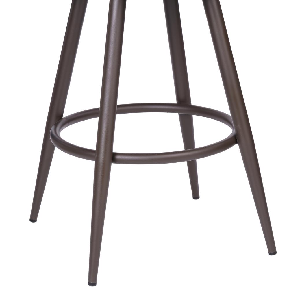 26" Counter Height Barstool in Brown Powder Coated Finish and Vintage Brown Faux Leather. Picture 6