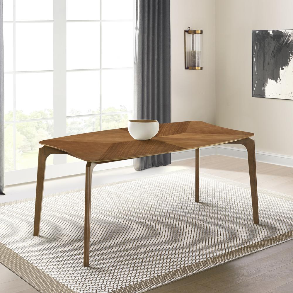 Kalia Wood Dining Table in Walnut Finish. Picture 7