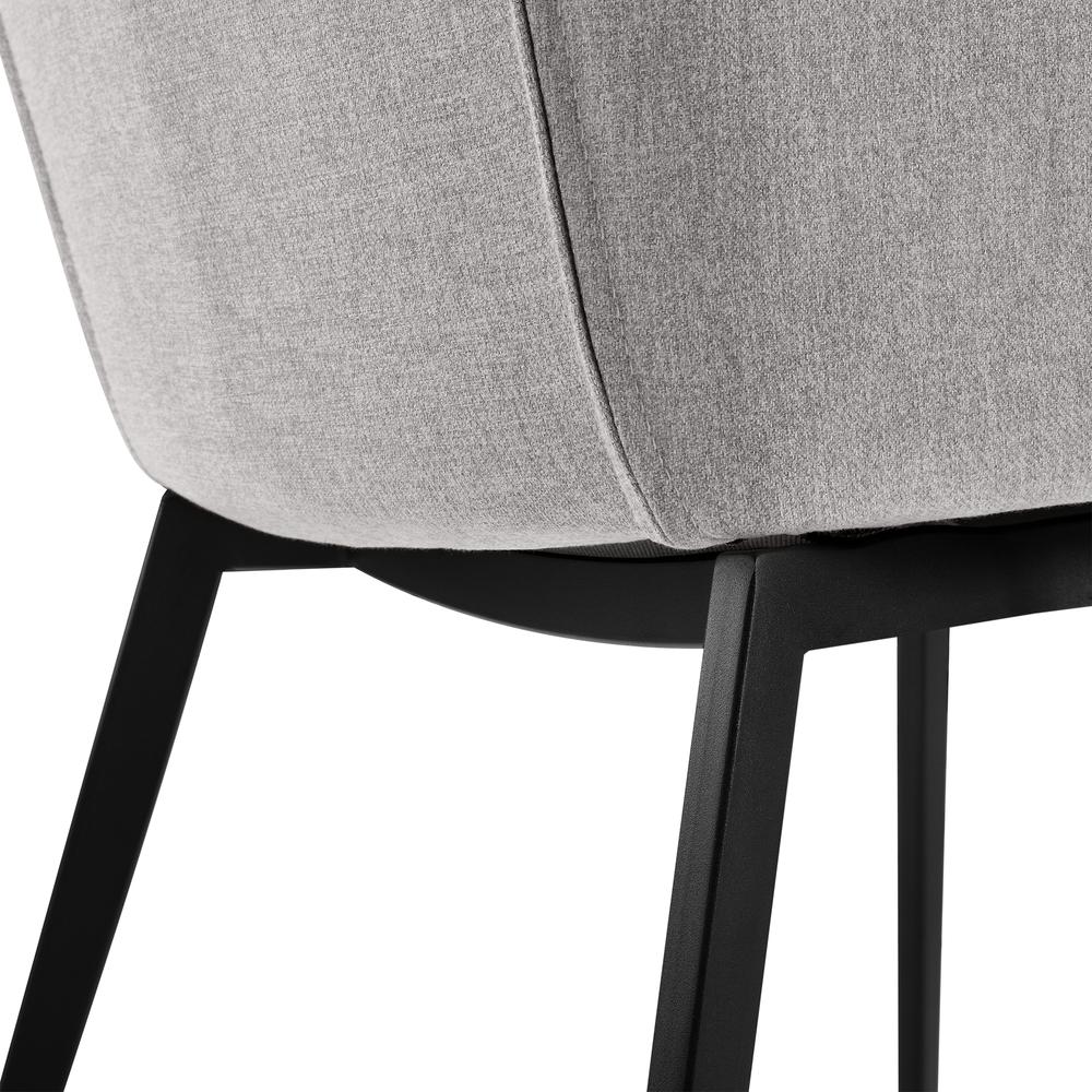 Modern Dining Chair in Matte Black Finish and Gray Fabric - Set of 2. Picture 7