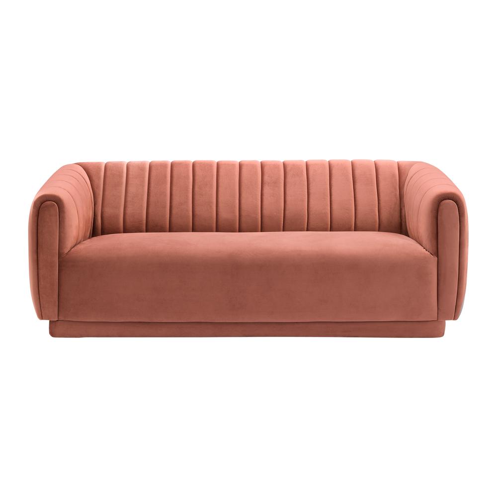 Kinsley Blush Modern Velvet Sofa. Picture 1
