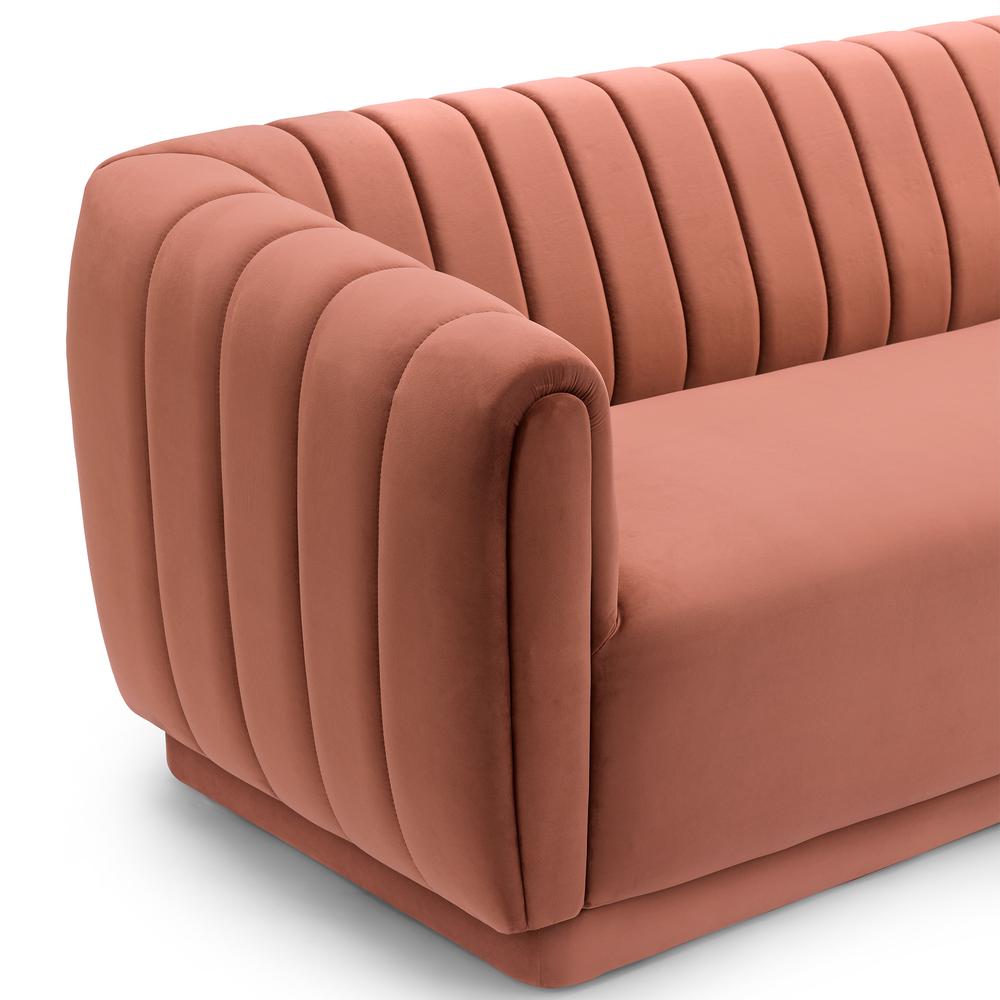 Kinsley Blush Modern Velvet Sofa. Picture 4