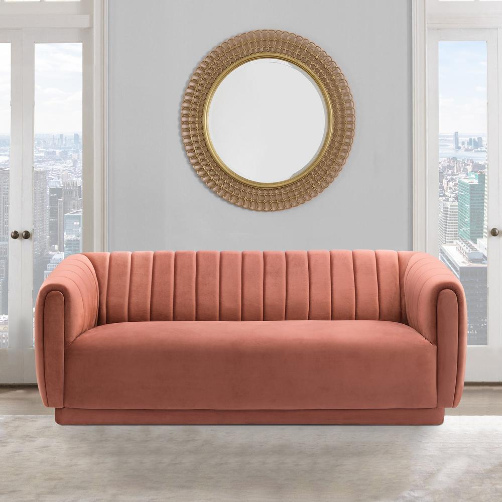 Kinsley Blush Modern Velvet Sofa. Picture 5