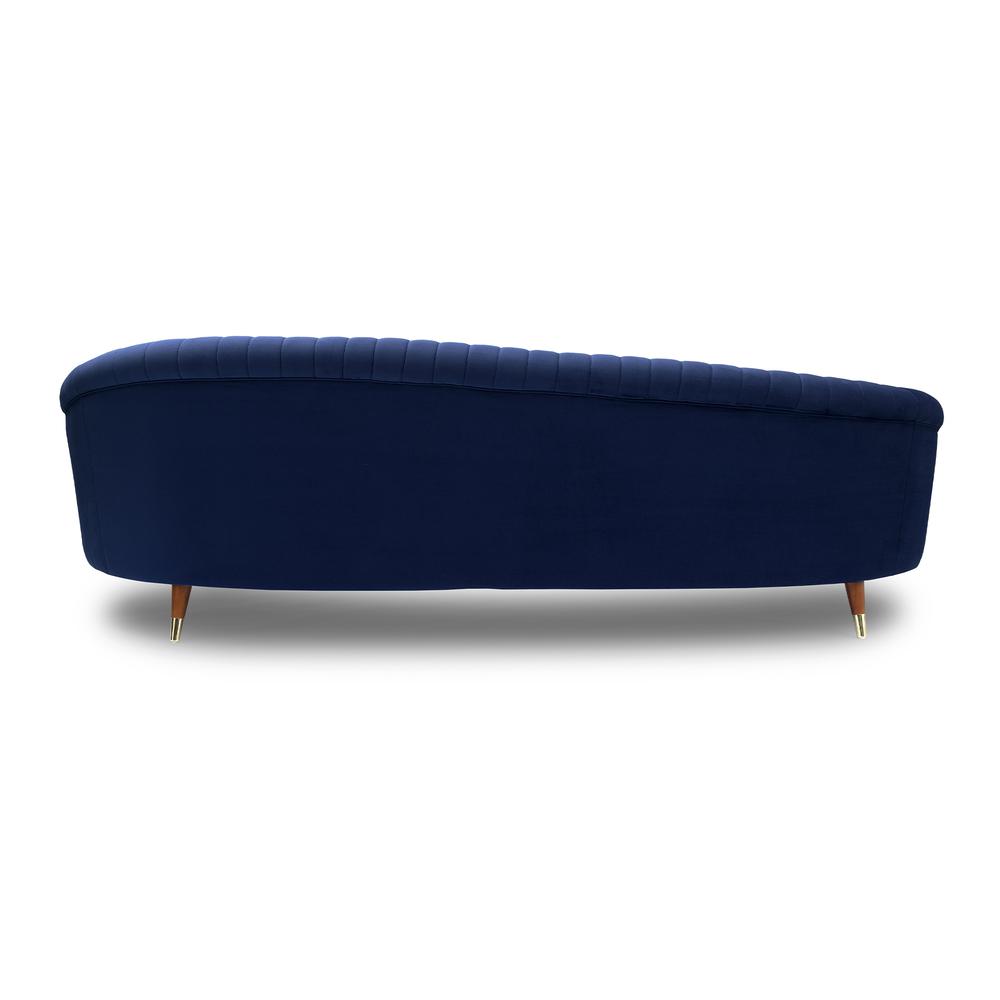 Karisma Navy Curved Velvet Sofa. Picture 3