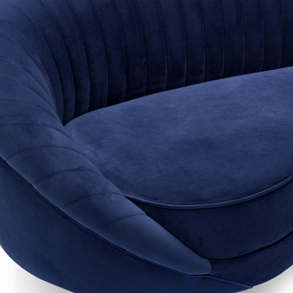 Karisma Navy Curved Velvet Sofa. Picture 4