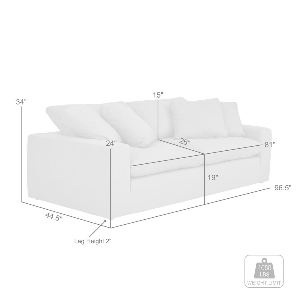 Liberty 96.5" Upholstered Sofa in Pearl. Picture 7