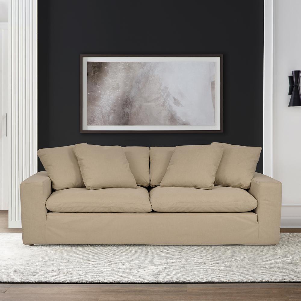 Liberty 96.5" Upholstered Sofa in Sahara Brown. Picture 8