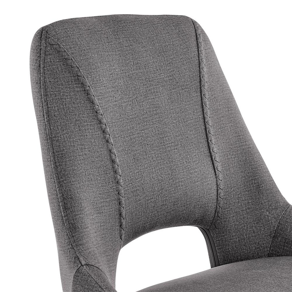 Lexi Dining room Accent Chair in Grey Velvet and Black Finish. Picture 5