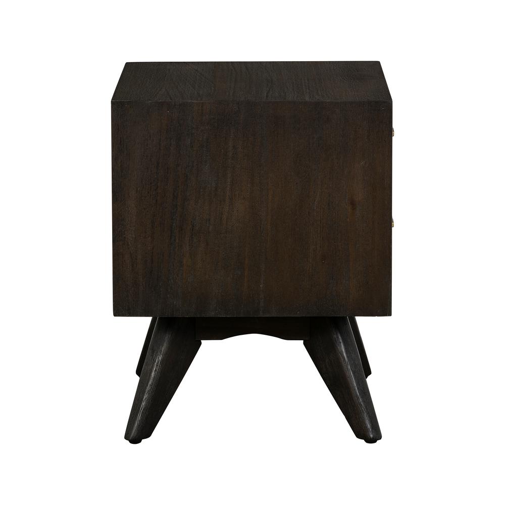 Baly Acacia Mid-Century 2 Drawer Night stand. Picture 4