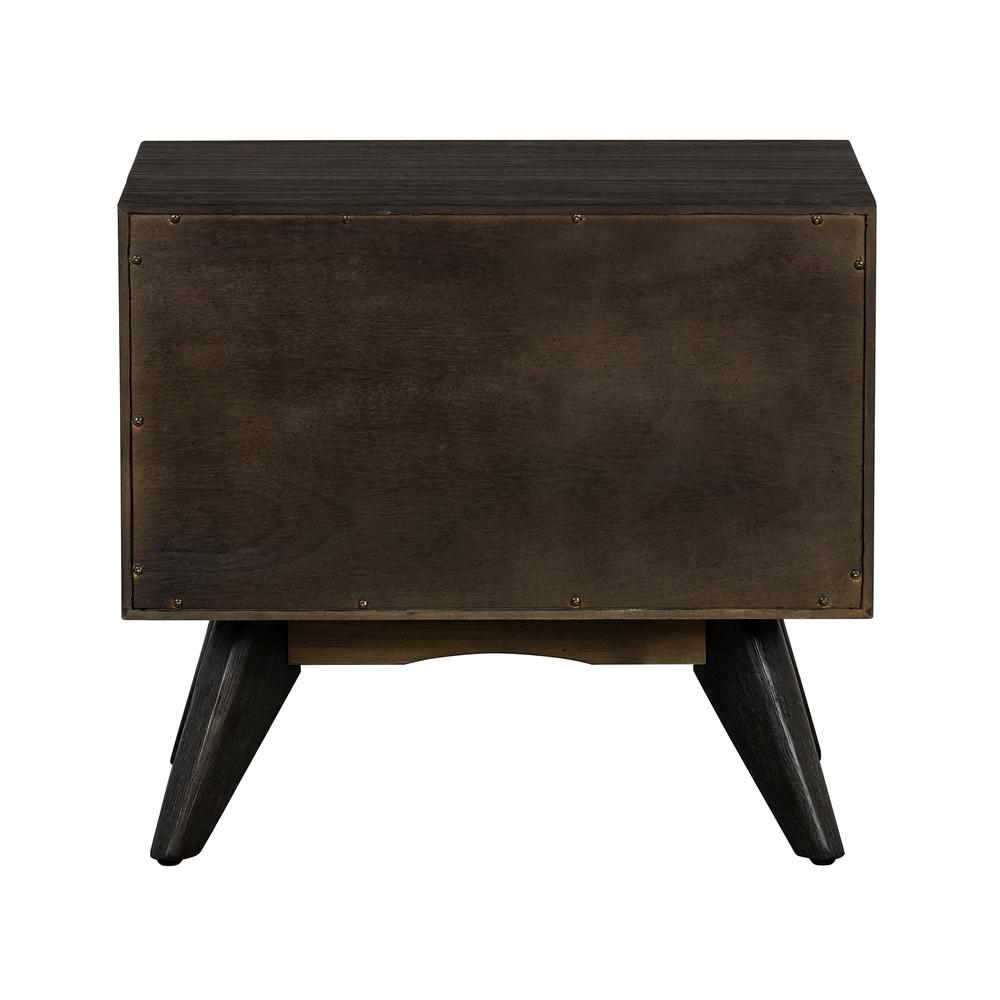 Baly Acacia Mid-Century 2 Drawer Night stand. Picture 5