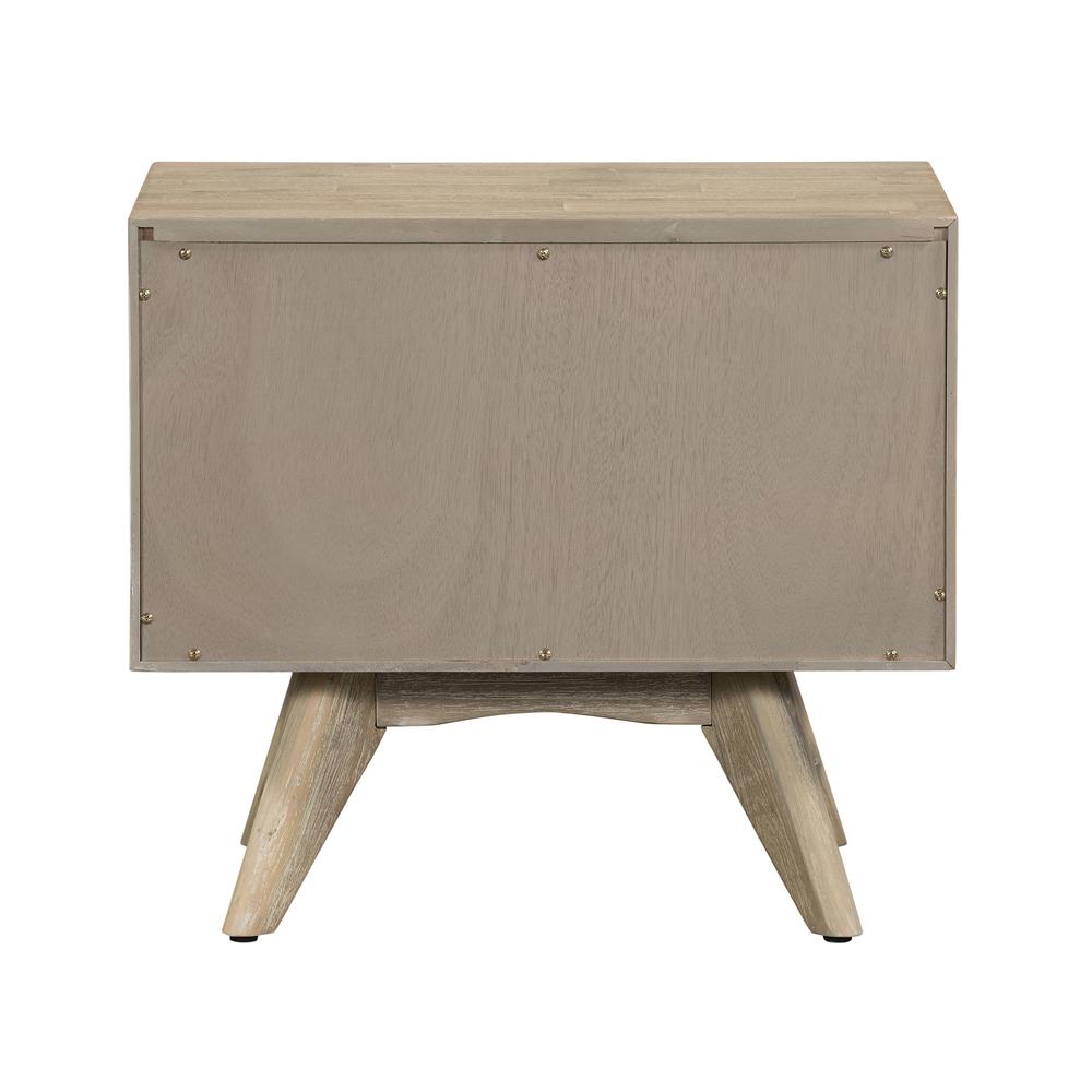 Baly Acacia Mid-Century 2 Drawer Night stand. Picture 4