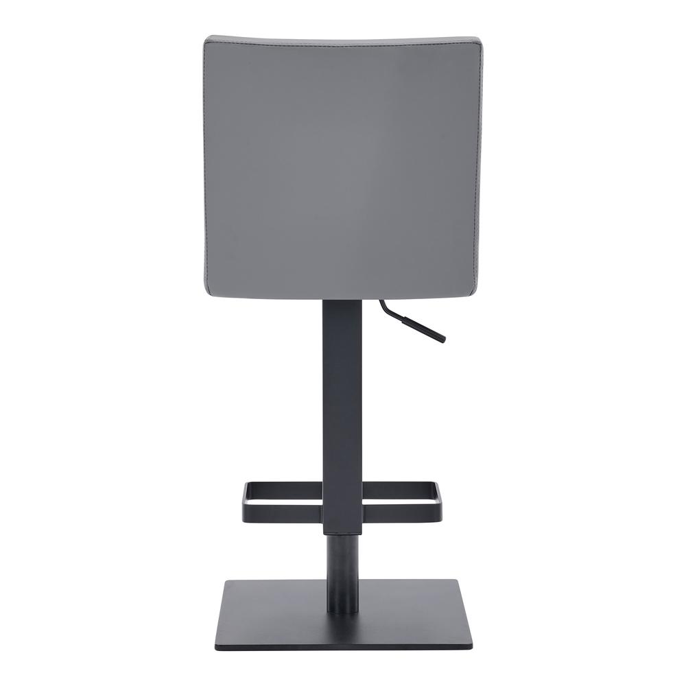 Contemporary Swivel Barstool in Matte Black Finish and Grey Faux Leather. Picture 4