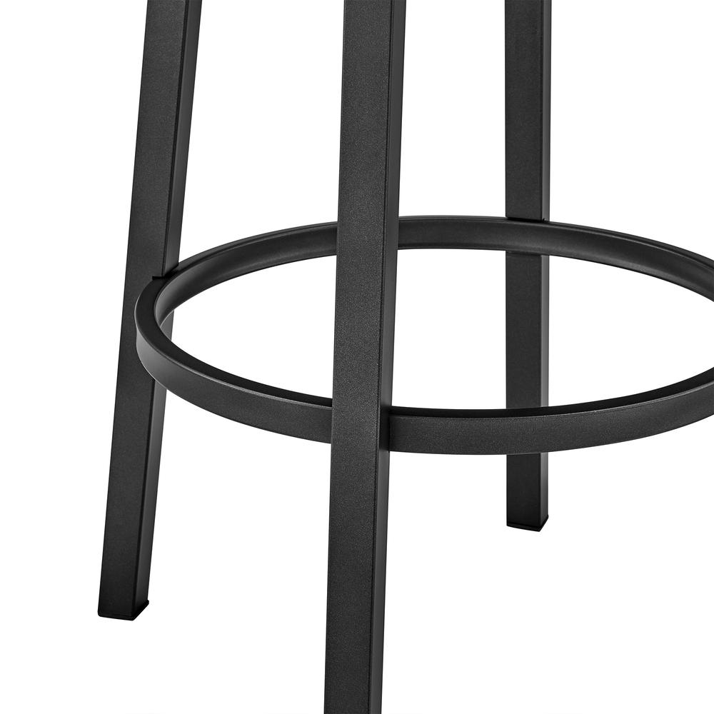 Lorin 26" Counter Height Swivel Bar Stool in Black Finish and Black Faux Leather. Picture 8