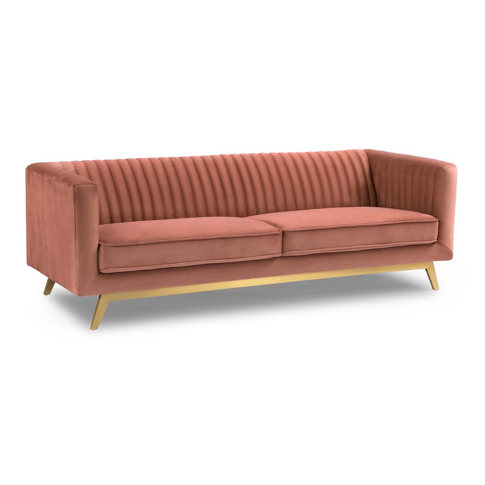 Liv Modern Blush Velvet Sofa. Picture 2