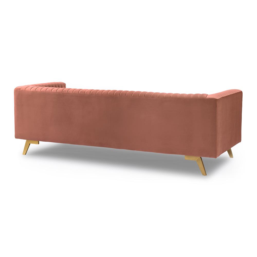 Liv Modern Blush Velvet Sofa. Picture 3