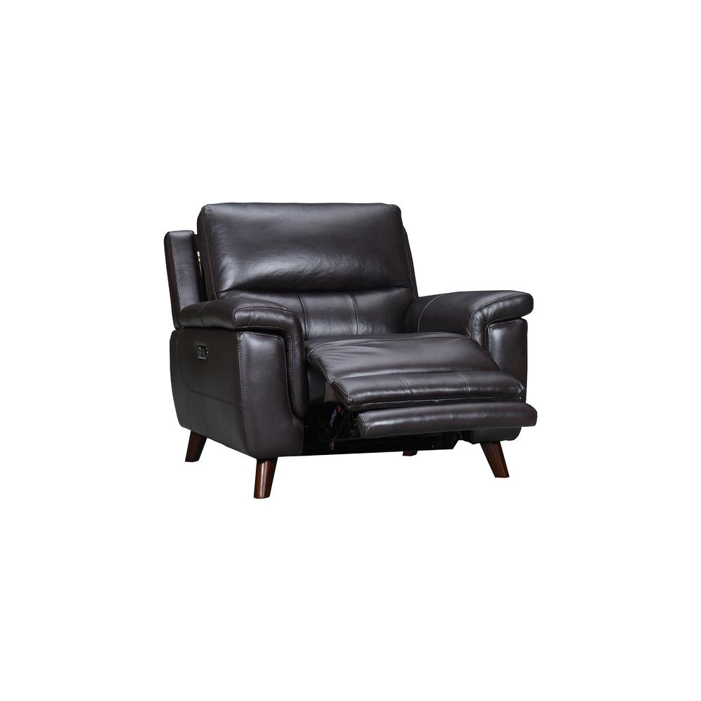 Lizette Brown Leather Power Recliner with USB. Picture 1