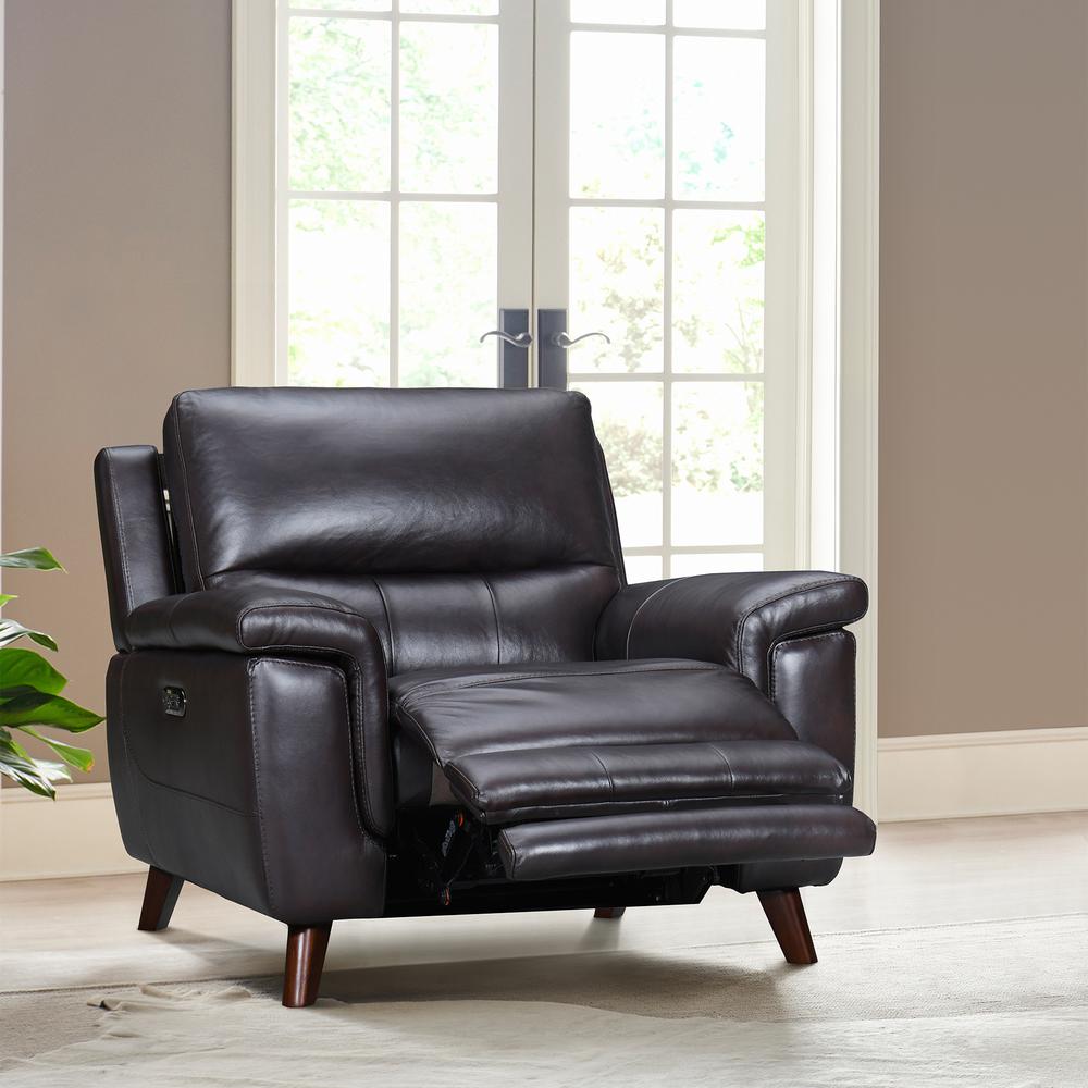 Lizette Brown Leather Power Recliner with USB. Picture 10