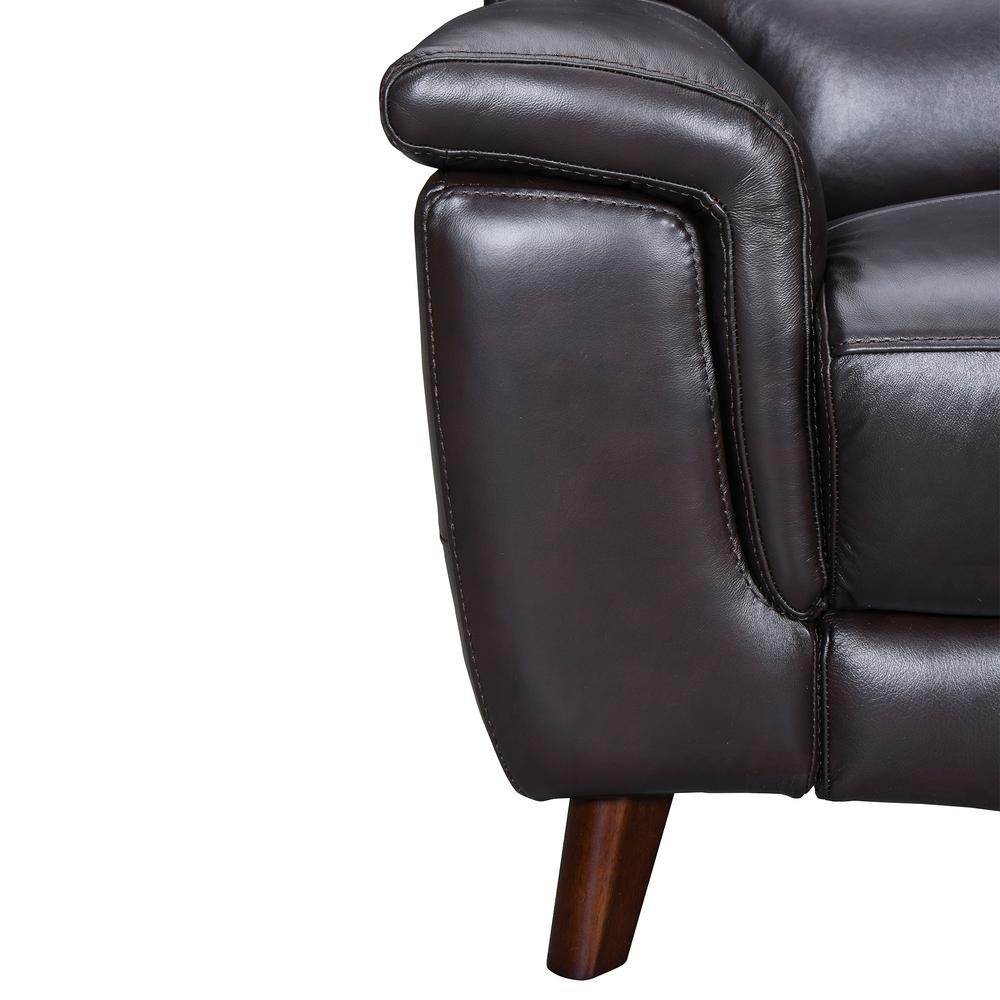 Lizette 65" Brown Leather Power Recliner Loveseat with USB. Picture 4