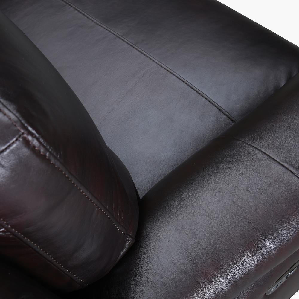 Lizette 78" Brown Leather Power Recliner Sofa with USB. Picture 6
