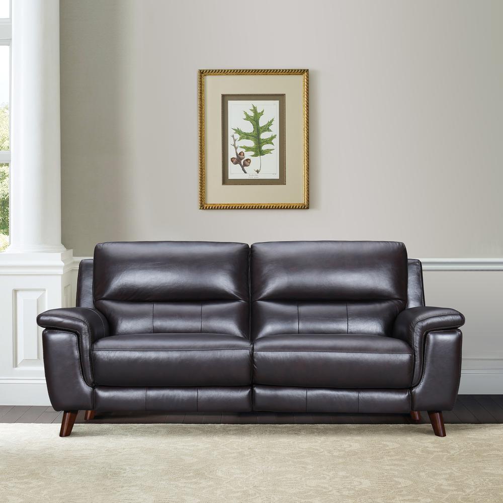 Lizette 78" Brown Leather Power Recliner Sofa with USB. Picture 10