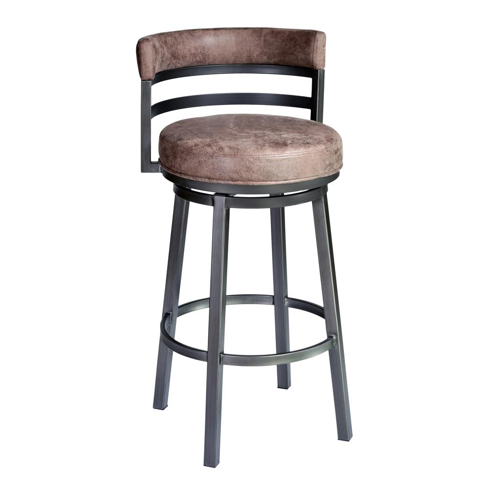 Madrid 26" Barstool in Mineral finish with Bandero Tobacco upholstery. The main picture.